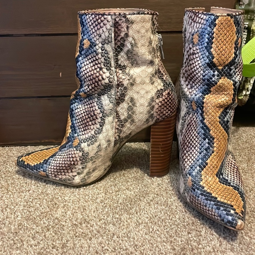 Steve Madden Multi-colored Faux Snake skin booties